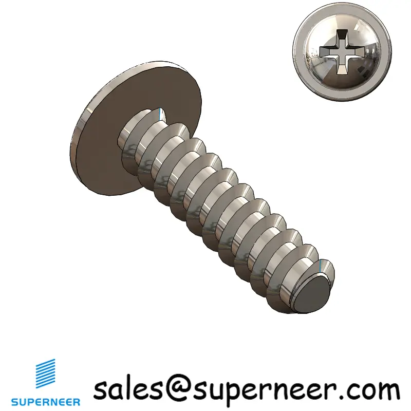 M3.5 × 14mm  Pan Washer Head Phillips Thread Foming Screws for Plastic SUS304 Stainless Steel Inox