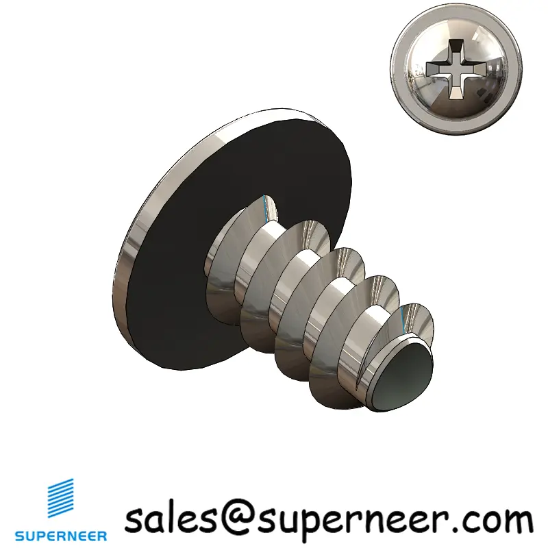 M4 × 7mm  Pan Washer Head Phillips Thread Foming Screws for Plastic SUS304 Stainless Steel Inox