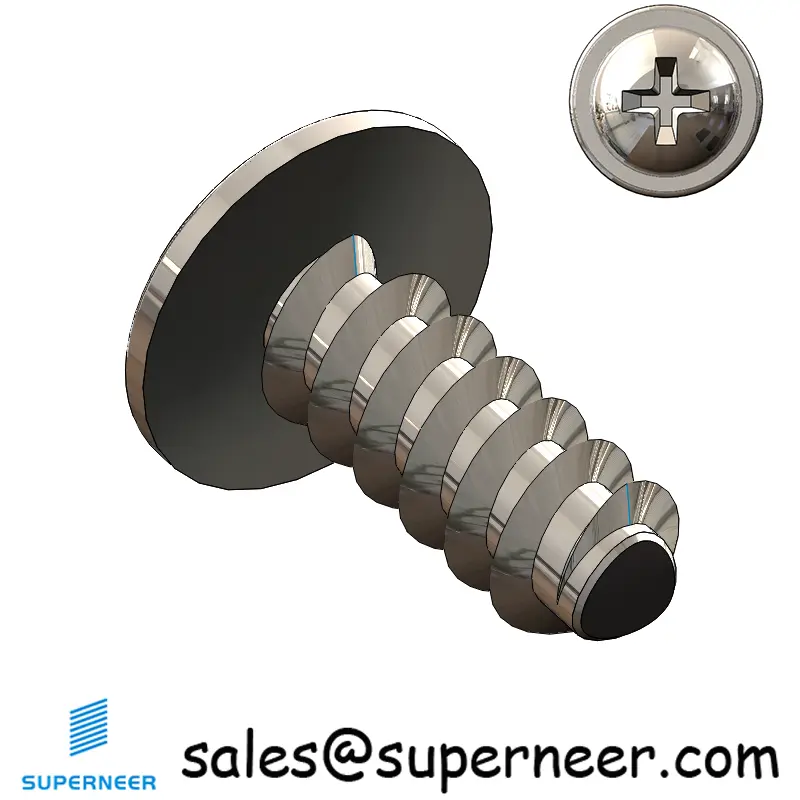 M4 × 10mm  Pan Washer Head Phillips Thread Foming Screws for Plastic SUS304 Stainless Steel Inox