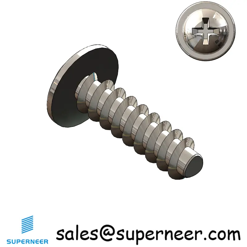 M4 × 14mm  Pan Washer Head Phillips Thread Foming Screws for Plastic SUS304 Stainless Steel Inox
