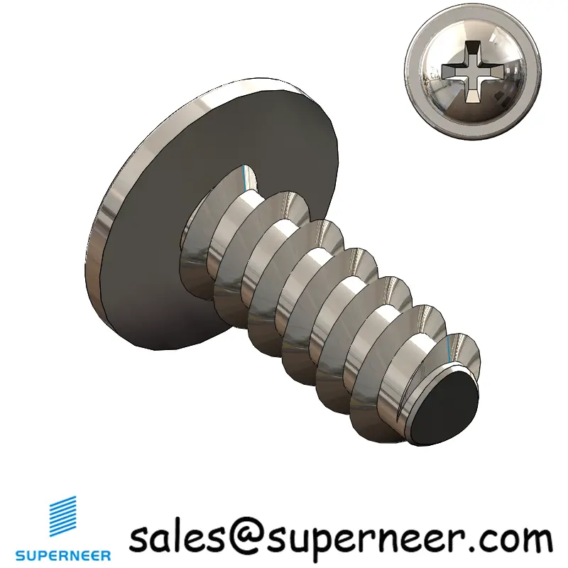 M5 × 12mm  Pan Washer Head Phillips Thread Foming Screws for Plastic SUS304 Stainless Steel Inox