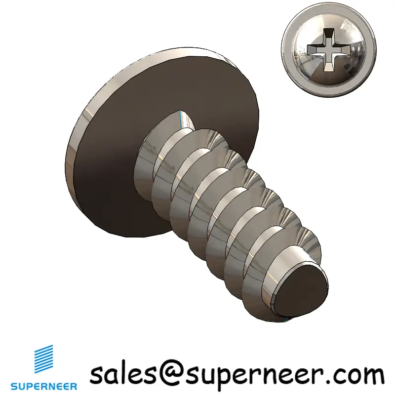 M6 × 16mm  Pan Washer Head Phillips Thread Foming Screws for Plastic SUS304 Stainless Steel Inox