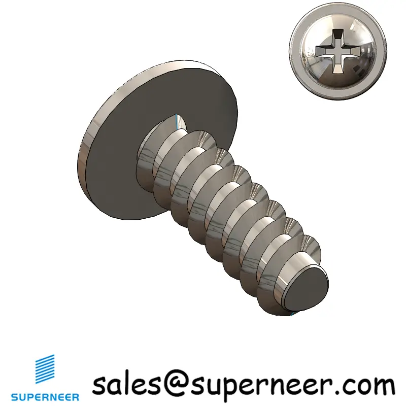 M6 × 18mm  Pan Washer Head Phillips Thread Foming Screws for Plastic SUS304 Stainless Steel Inox