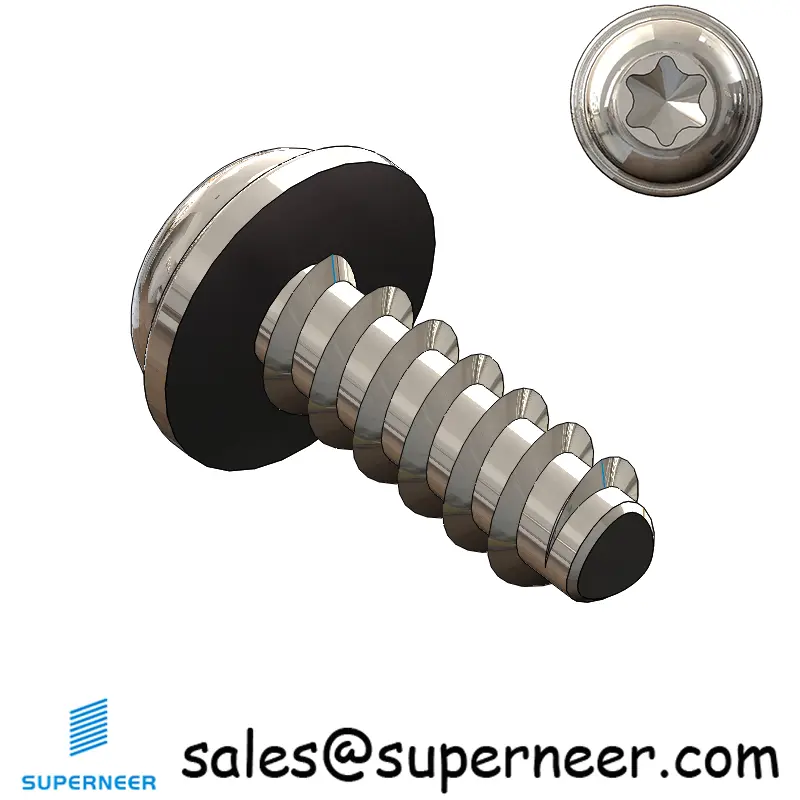 M2.2 × 6mm  Pan Washer Head Torx Thread Foming Screws for Plastic SUS304 Stainless Steel Inox