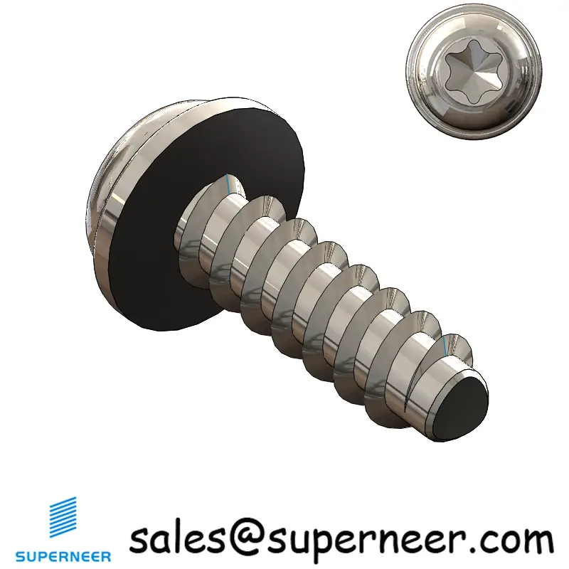 M2.2 × 7mm  Pan Washer Head Torx Thread Foming Screws for Plastic SUS304 Stainless Steel Inox