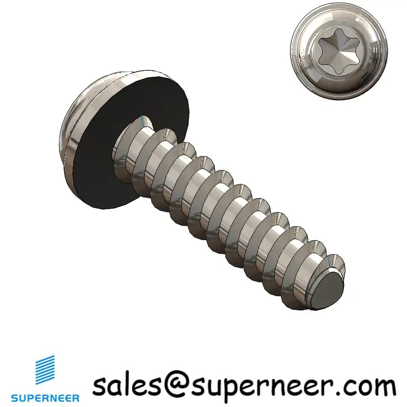 M2.2 × 9mm  Pan Washer Head Torx Thread Foming Screws for Plastic SUS304 Stainless Steel Inox