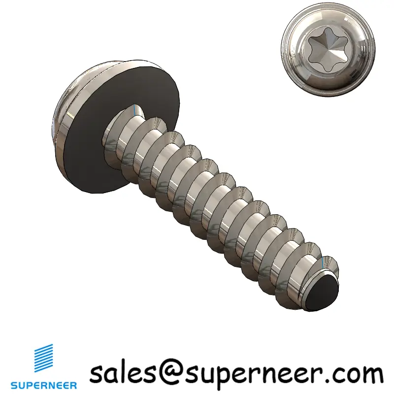 M2.2 × 10mm  Pan Washer Head Torx Thread Foming Screws for Plastic SUS304 Stainless Steel Inox