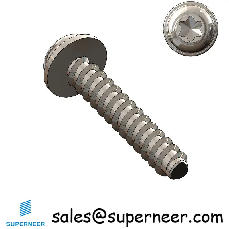 M2.2 × 12mm  Pan Washer Head Torx Thread Foming Screws for Plastic SUS304 Stainless Steel Inox