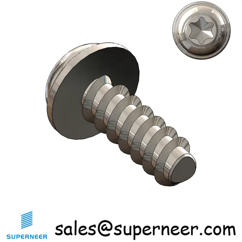 M2.5 × 7mm  Pan Washer Head Torx Thread Foming Screws for Plastic SUS304 Stainless Steel Inox