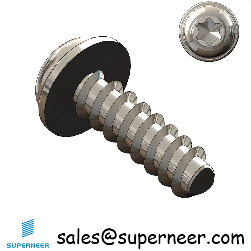 M2.5 × 8mm  Pan Washer Head Torx Thread Foming Screws for Plastic SUS304 Stainless Steel Inox