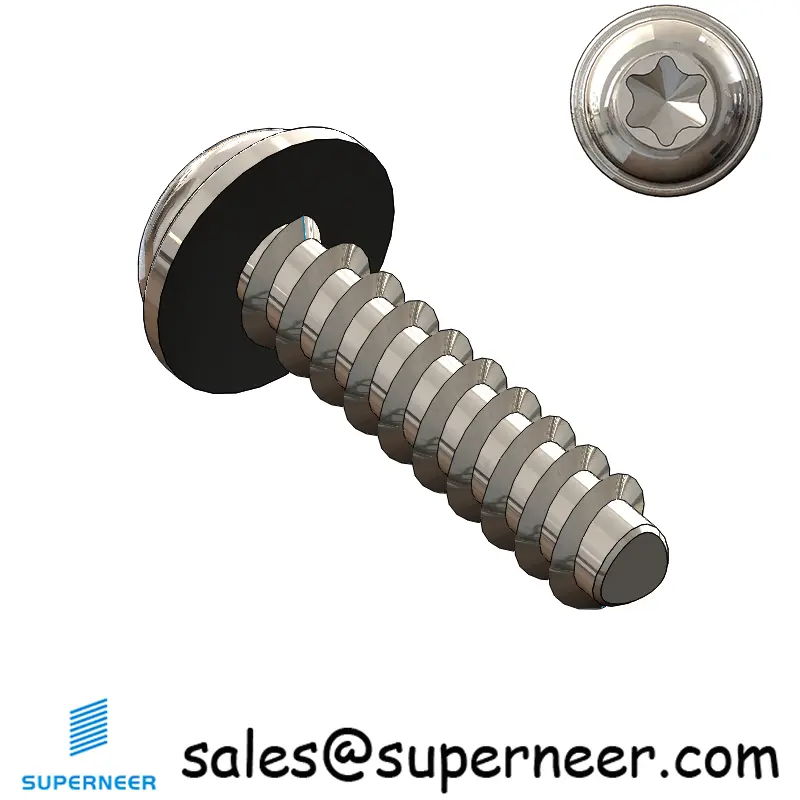 M2.5 × 10mm  Pan Washer Head Torx Thread Foming Screws for Plastic SUS304 Stainless Steel Inox