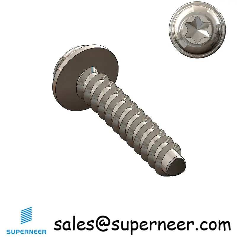 M2.5 × 12mm  Pan Washer Head Torx Thread Foming Screws for Plastic SUS304 Stainless Steel Inox