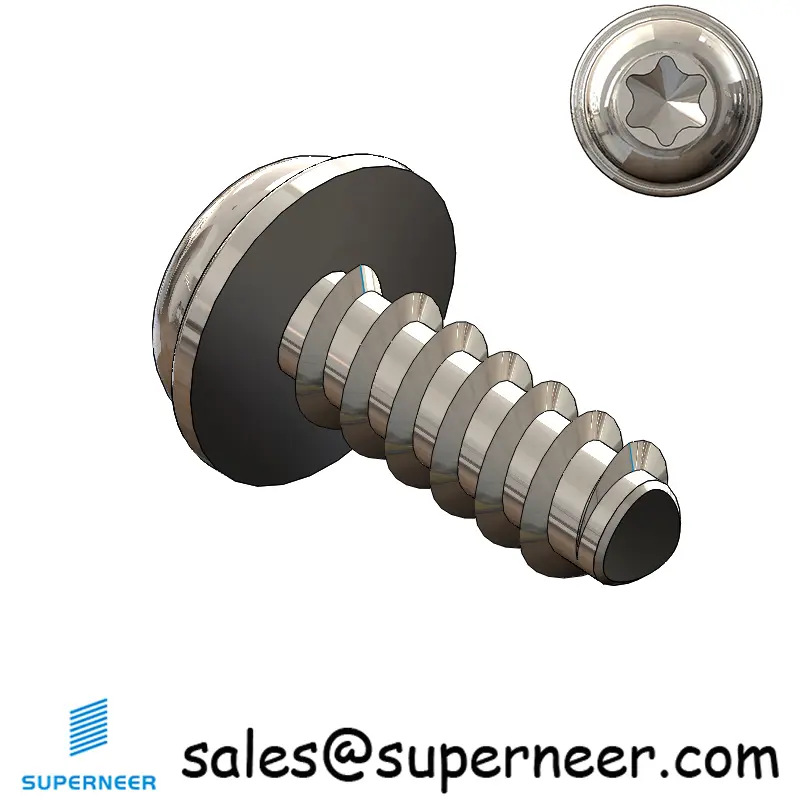 M3 × 8mm  Pan Washer Head Torx Thread Foming Screws for Plastic SUS304 Stainless Steel Inox