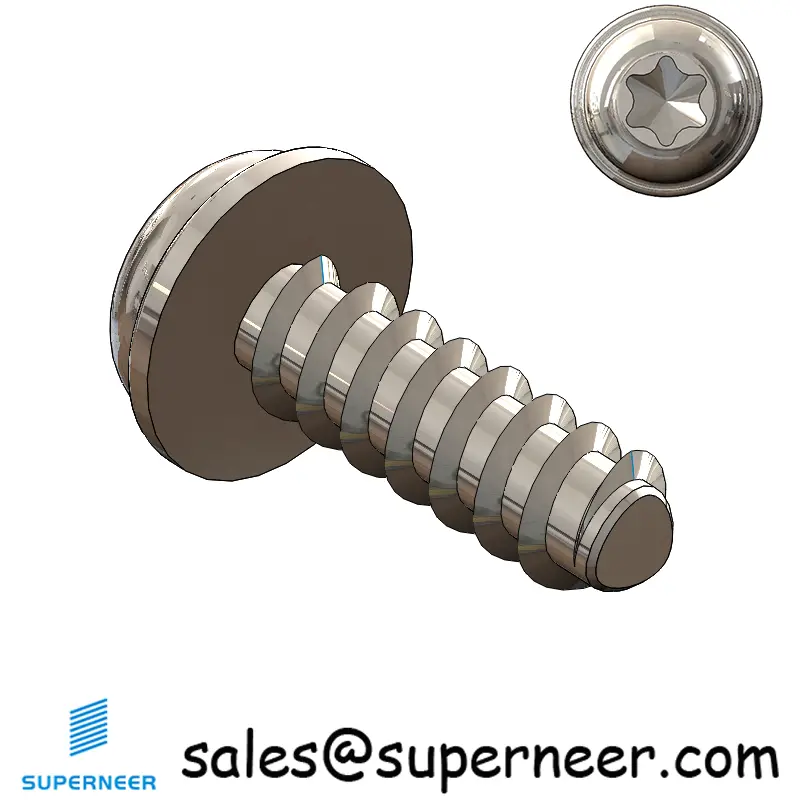 M3 × 9mm  Pan Washer Head Torx Thread Foming Screws for Plastic SUS304 Stainless Steel Inox