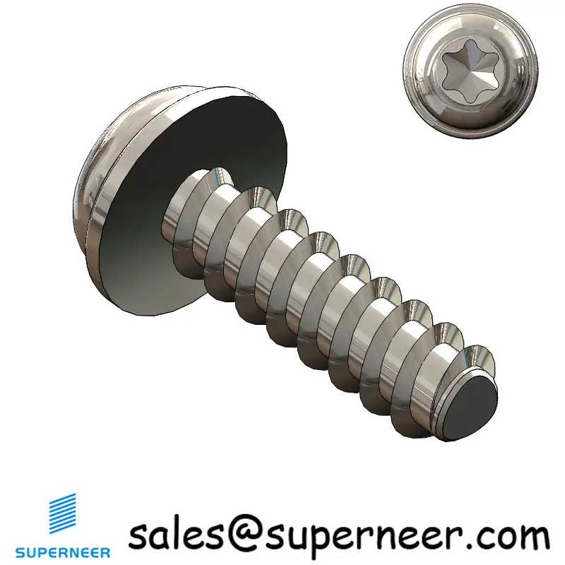 M3 × 10mm  Pan Washer Head Torx Thread Foming Screws for Plastic SUS304 Stainless Steel Inox