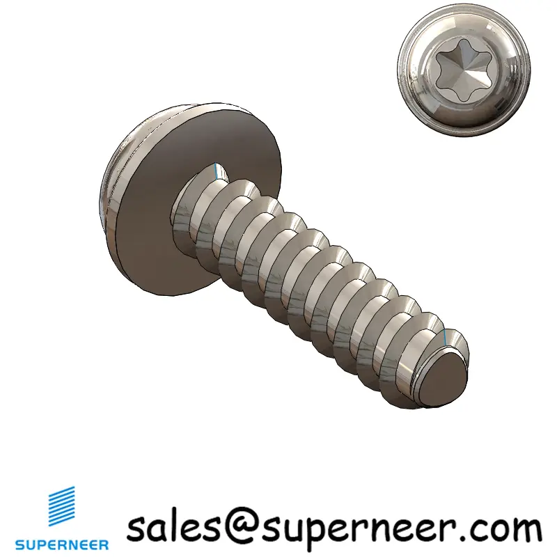 M3 × 12mm  Pan Washer Head Torx Thread Foming Screws for Plastic SUS304 Stainless Steel Inox
