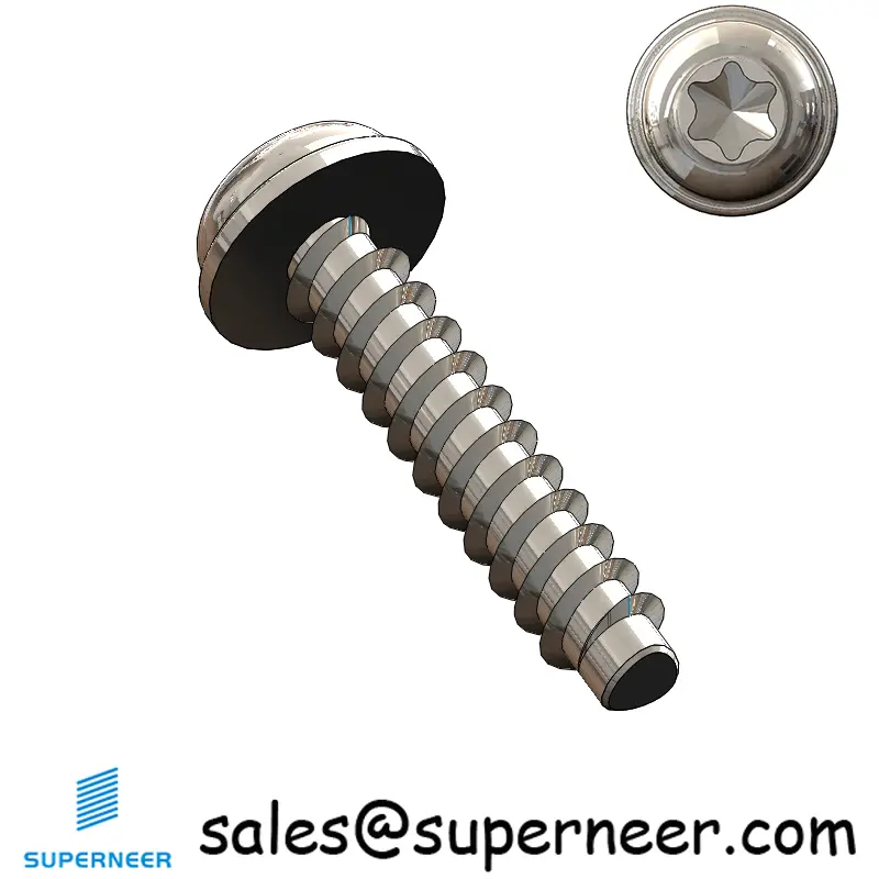 M3 × 14mm  Pan Washer Head Torx Thread Foming Screws for Plastic SUS304 Stainless Steel Inox