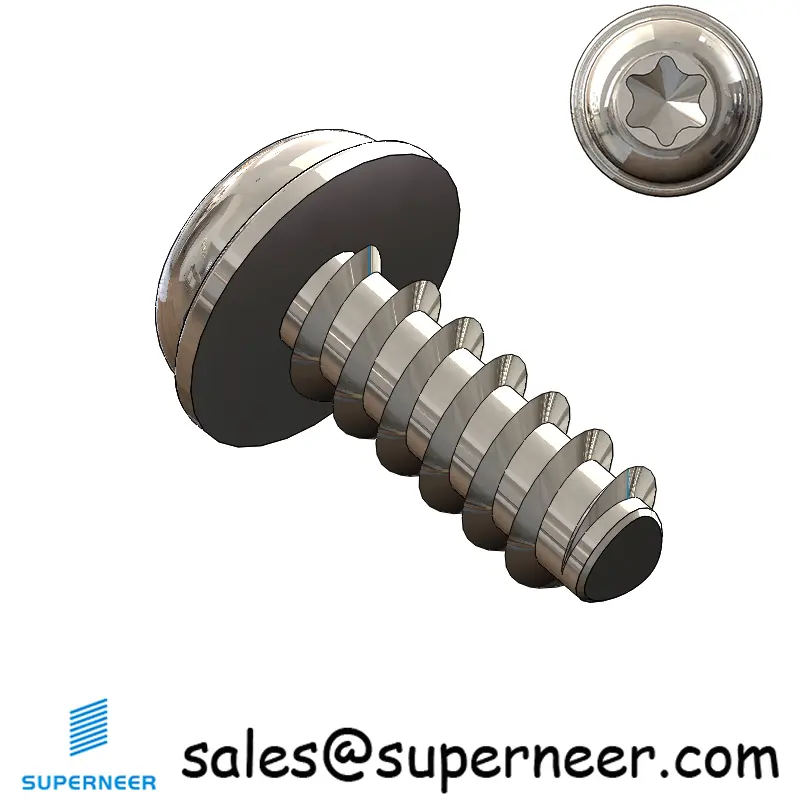 M3.5 × 9mm  Pan Washer Head Torx Thread Foming Screws for Plastic SUS304 Stainless Steel Inox