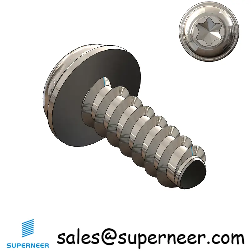 M3.5 × 10mm  Pan Washer Head Torx Thread Foming Screws for Plastic SUS304 Stainless Steel Inox