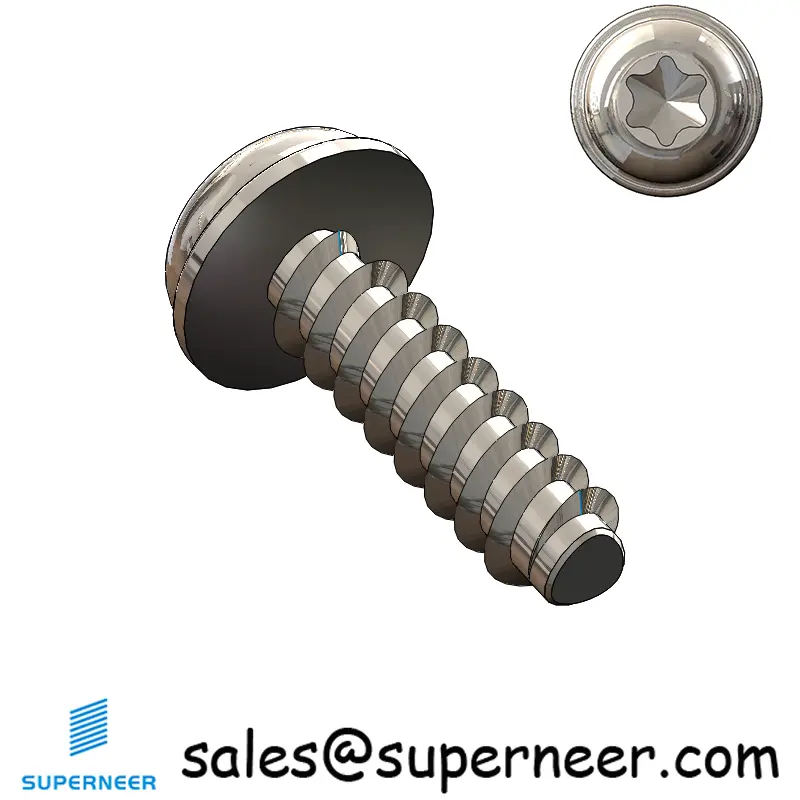 M3.5 × 12mm  Pan Washer Head Torx Thread Foming Screws for Plastic SUS304 Stainless Steel Inox