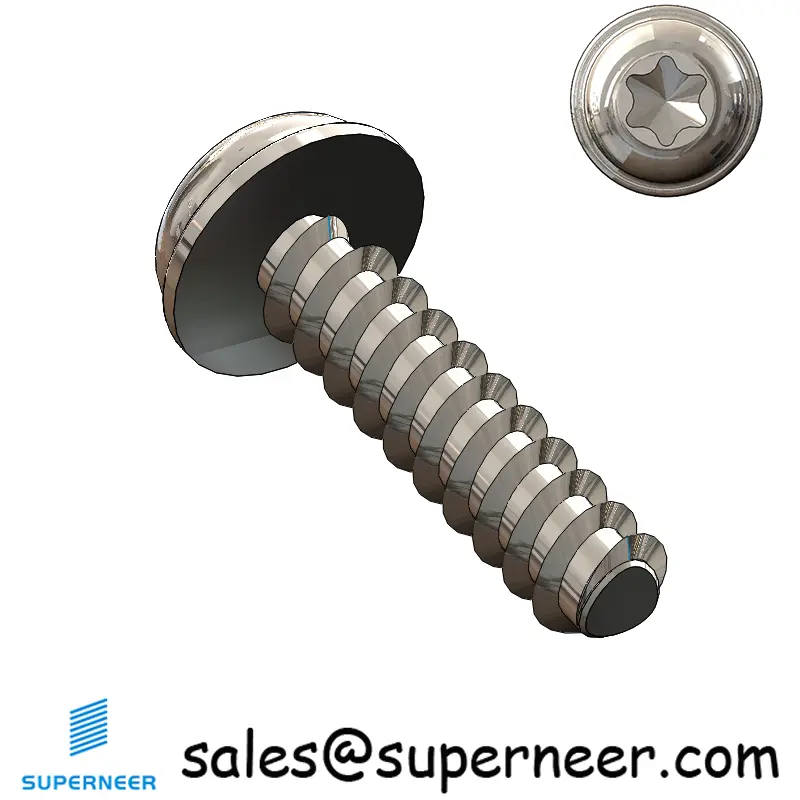 M3.5 × 14mm  Pan Washer Head Torx Thread Foming Screws for Plastic SUS304 Stainless Steel Inox