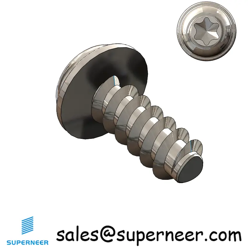 M4 × 10mm  Pan Washer Head Torx Thread Foming Screws for Plastic SUS304 Stainless Steel Inox