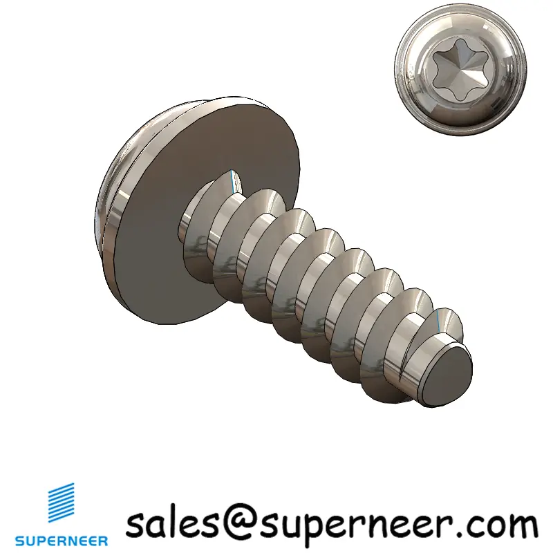 M4 × 12mm  Pan Washer Head Torx Thread Foming Screws for Plastic SUS304 Stainless Steel Inox