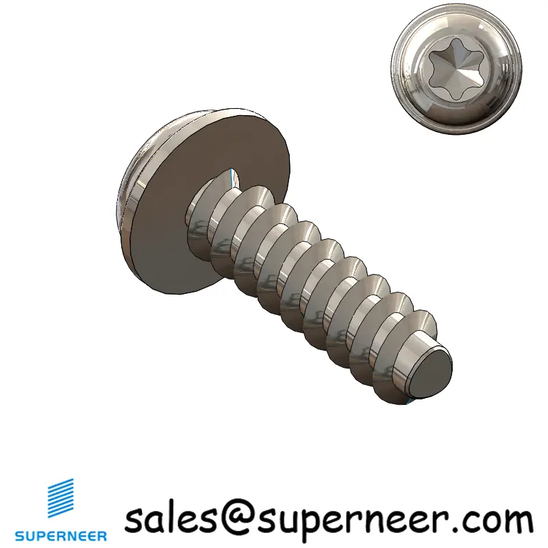 M4 × 14mm  Pan Washer Head Torx Thread Foming Screws for Plastic SUS304 Stainless Steel Inox