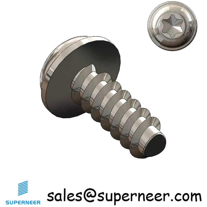 M6 × 16mm  Pan Washer Head Torx Thread Foming Screws for Plastic SUS304 Stainless Steel Inox