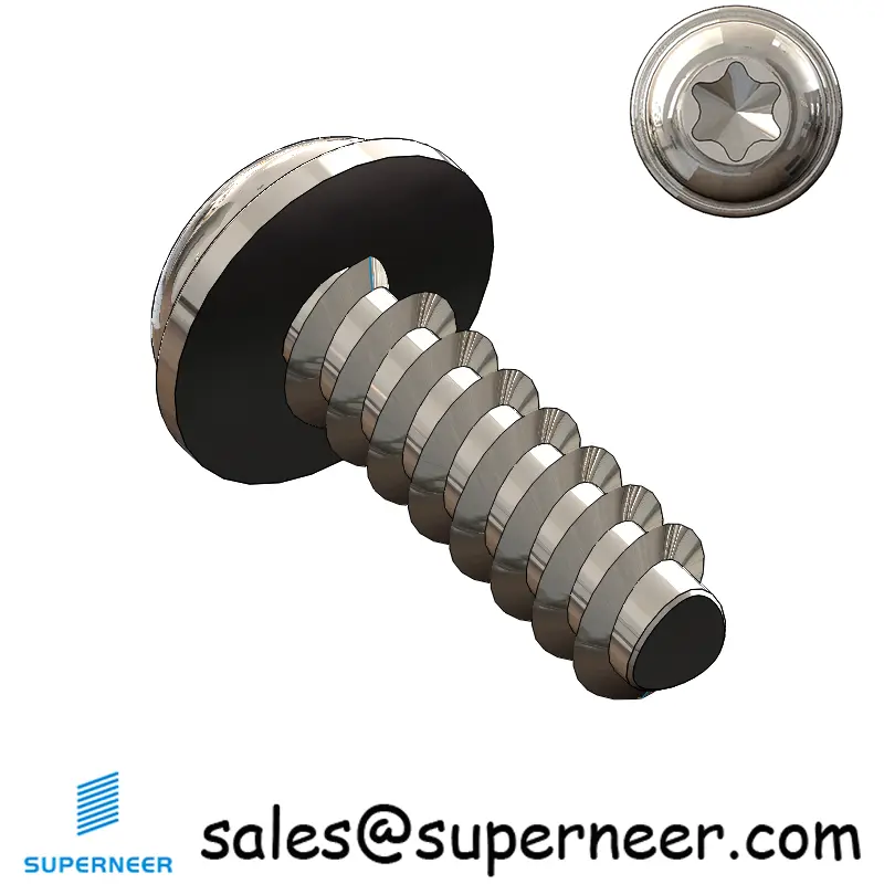 M6 × 18mm  Pan Washer Head Torx Thread Foming Screws for Plastic SUS304 Stainless Steel Inox