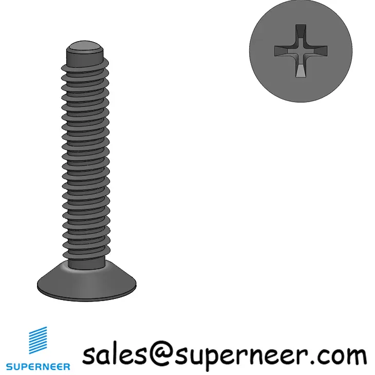 2-56 × 7/16 Flat Head Phillips Thread Forming  Screws for Metal  Steel Black