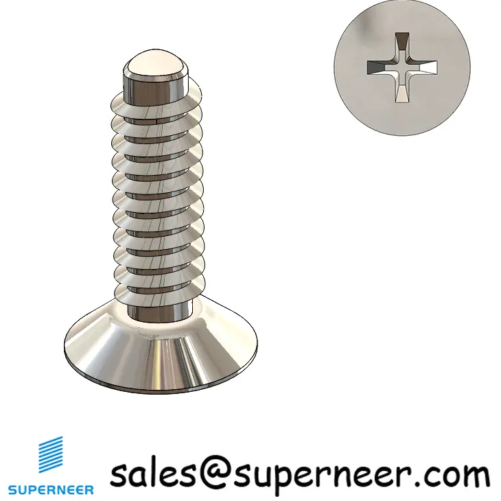 4-40 × 3/8 Flat Head Phillips Thread Forming  Screws for Metal  SUS304 Stainless Steel Inox