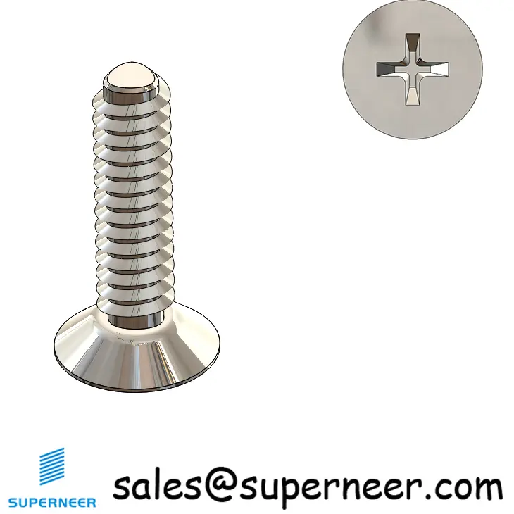 4-40 × 7/16 Flat Head Phillips Thread Forming  Screws for Metal  SUS304 Stainless Steel Inox