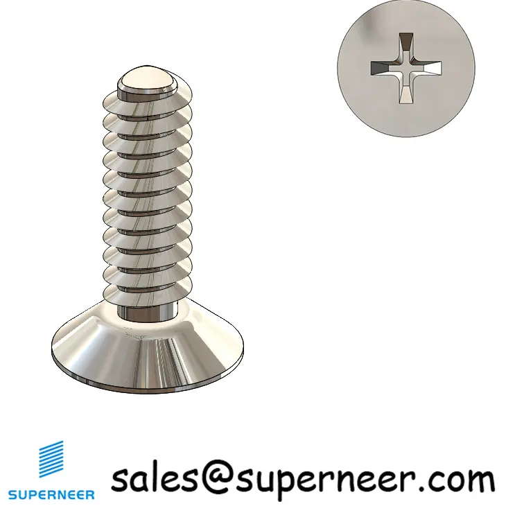 6-32 × 7/16 Flat Head Phillips Thread Forming  Screws for Metal  SUS304 Stainless Steel Inox