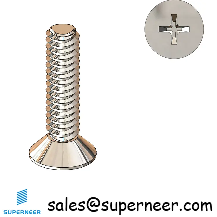 M2 × 8mm Flat Head Phillips Thread Forming Screws for Metal SUS304 Stainless Steel Inox