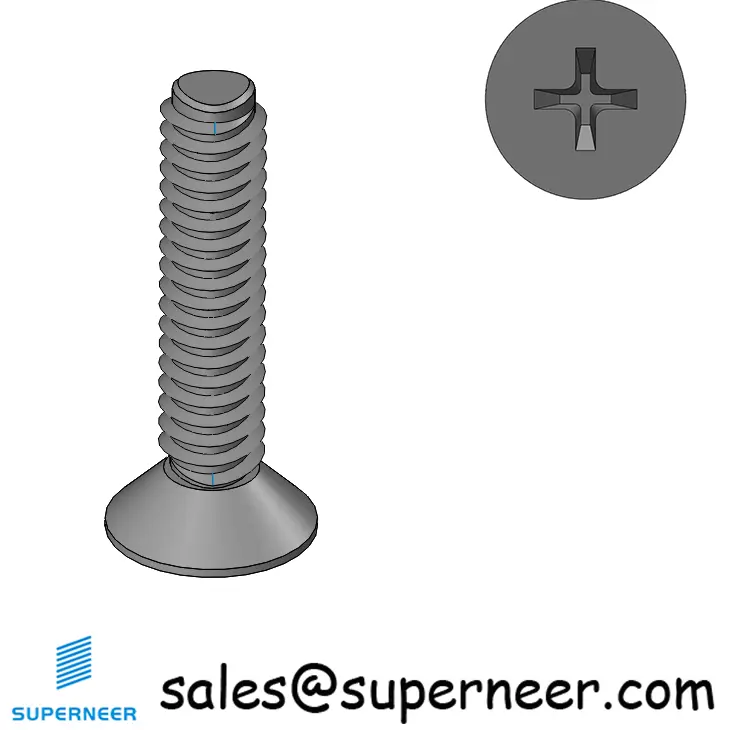 M2 × 9mm Flat Head Phillips Thread Forming Screws for Metal Steel Black