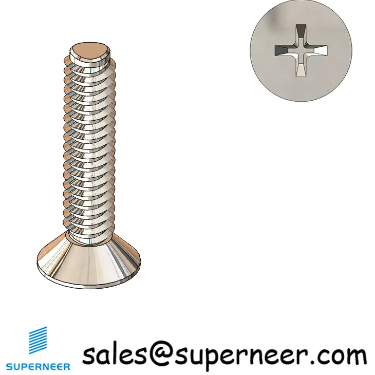 M2 × 9mm Flat Head Phillips Thread Forming Screws for Metal SUS304 Stainless Steel Inox