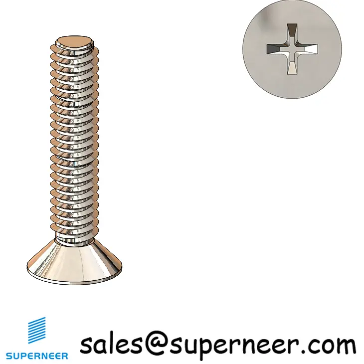 M2.5 × 12mm Flat Head Phillips Thread Forming Screws for Metal SUS304 Stainless Steel Inox