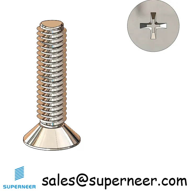 M3 × 12mm Flat Head Phillips Thread Forming Screws for Metal SUS304 Stainless Steel Inox