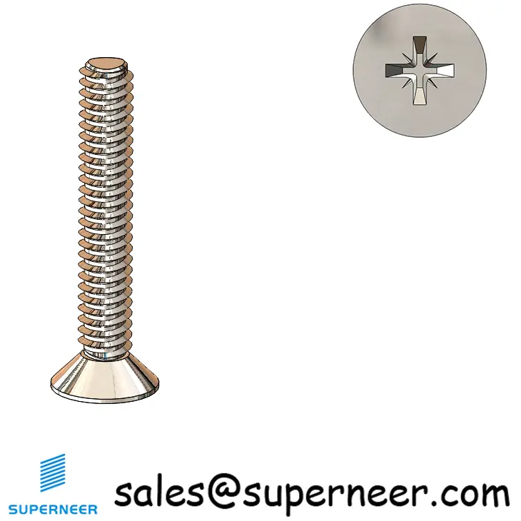 M2 × 12mm Flat Head Pozi Thread Forming Screws for Metal SUS304 Stainless Steel Inox