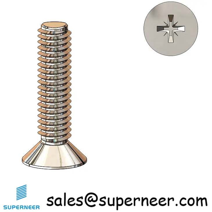 M3 × 12mm Flat Head Pozi Thread Forming Screws for Metal SUS304 Stainless Steel Inox