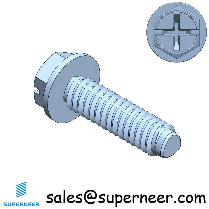 2-56 × 5/16 Hex Washer Phillips Slot Thread Forming  Screws for Metal  Steel Blue Zinc Plated
