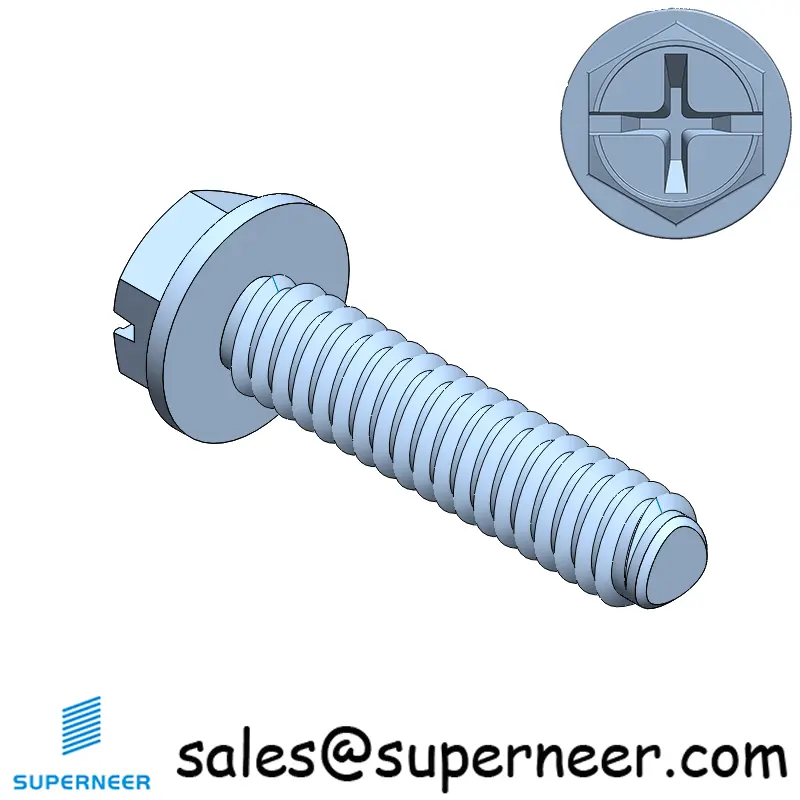 2-56 × 3/8 Hex Washer Phillips Slot Thread Forming  Screws for Metal  Steel Blue Zinc Plated