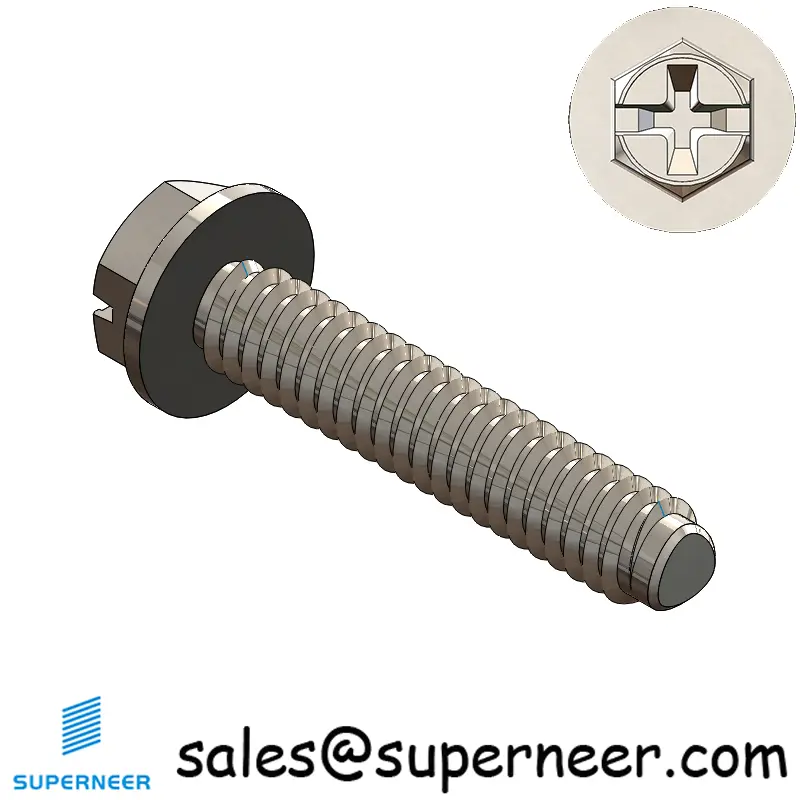 2-56 × 7/16 Hex Washer Phillips Slot Thread Forming  Screws for Metal  SUS304 Stainless Steel Inox
