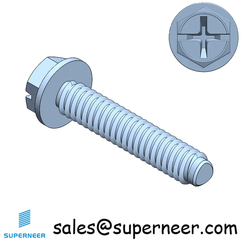 2-56 × 7/16 Hex Washer Phillips Slot Thread Forming  Screws for Metal  Steel Blue Zinc Plated