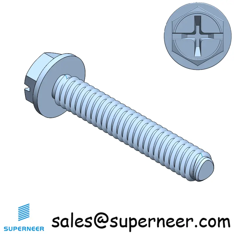 2-56 × 1/2 Hex Washer Phillips Slot Thread Forming  Screws for Metal  Steel Blue Zinc Plated
