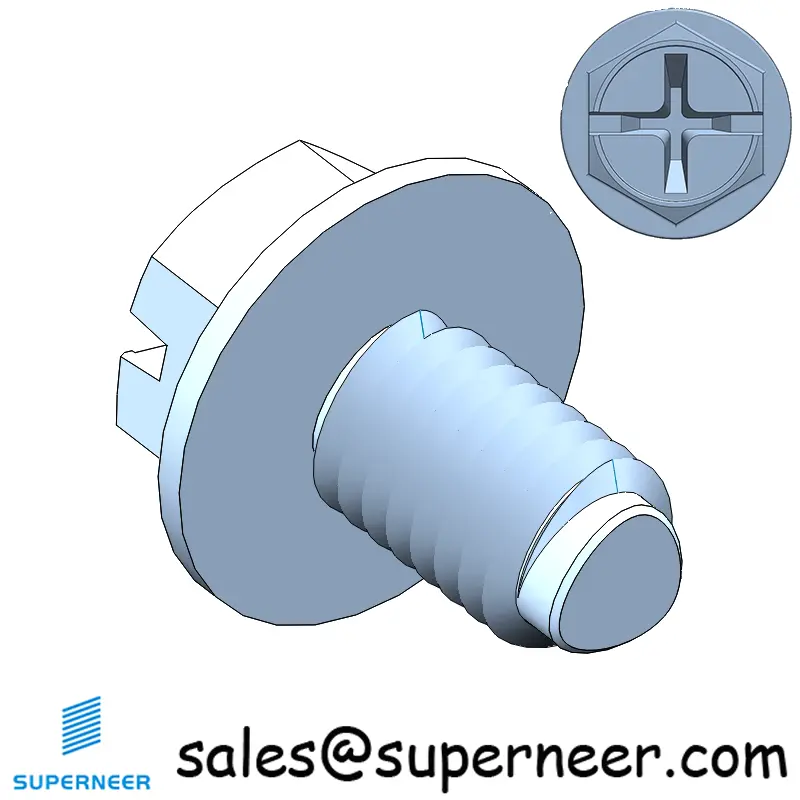 M5 × 8mm Indented Hex Washer Phillips Slot Thread Forming Screws for Metal SUS304 Stainless Steel Inox