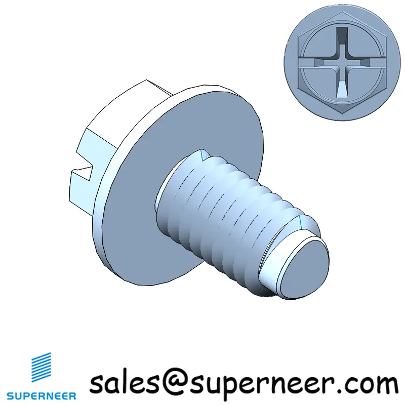 M5 × 9mm Indented Hex Washer Phillips Slot Thread Forming Screws for Metal SUS304 Stainless Steel Inox