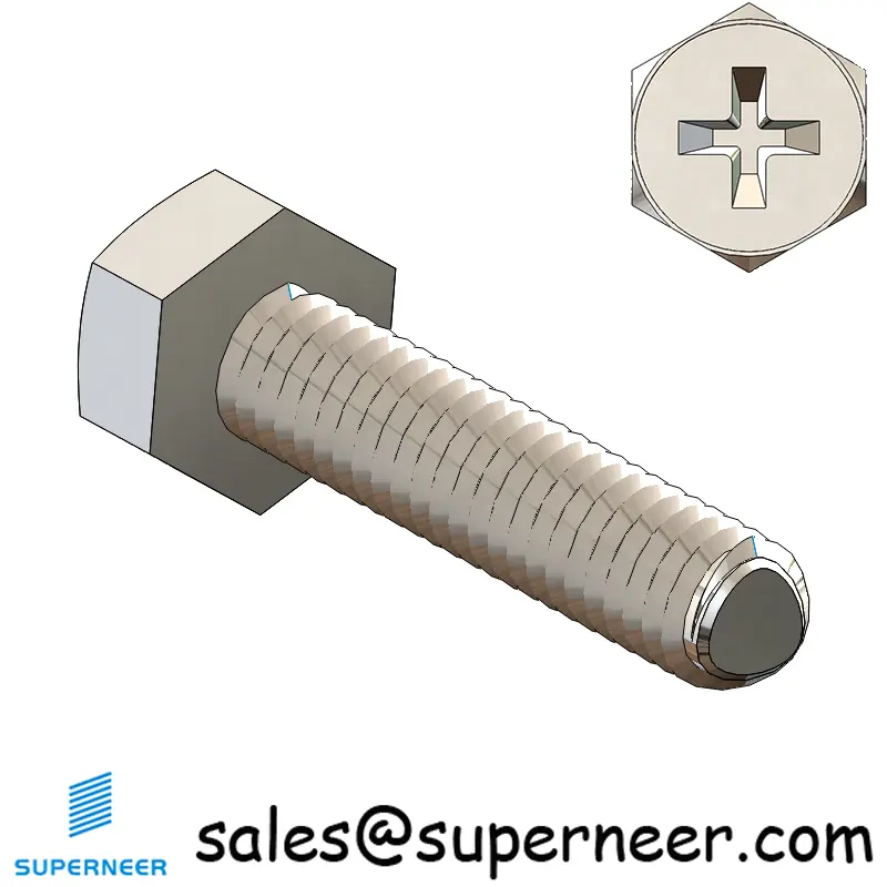 M2 × 10mm Indented Hex Phillips Thread Forming Screws for Metal SUS304 Stainless Steel Inox