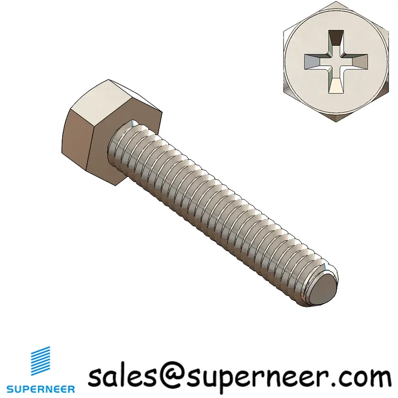 M2 × 12mm Indented Hex Phillips Thread Forming Screws for Metal SUS304 Stainless Steel Inox